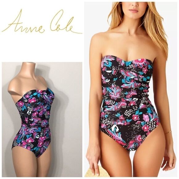 Anne Cole floral twist front swimsuit. NWT - Picture 1 of 14